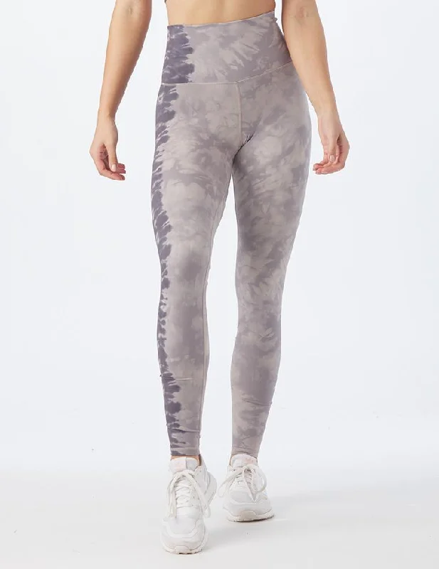 Yoga Pants for Hot Yoga Sessions -High Waist Pure Legging: Oatmilk/Mocha Tie-Dye