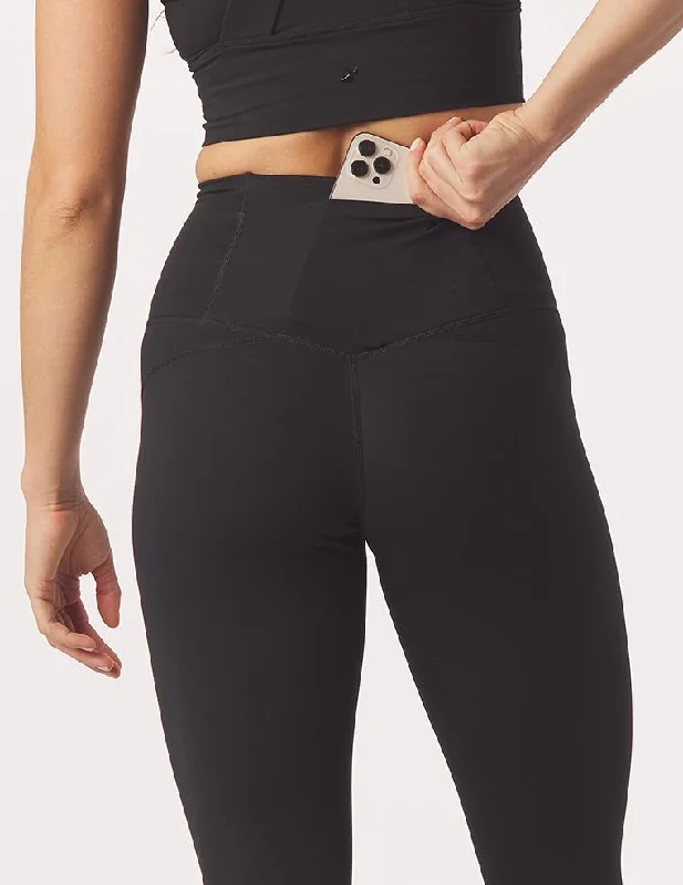 Yoga Pants for Stretch and Relaxation -High Waist Pure Pocket Legging: Black