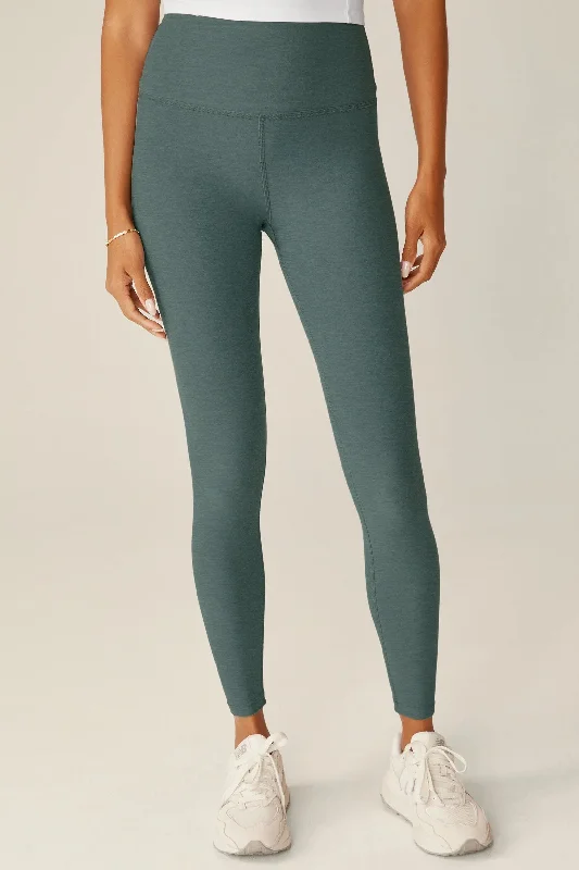 Lightweight Yoga Shorts for Hot Yoga -High Waisted Midi Leggings - Storm