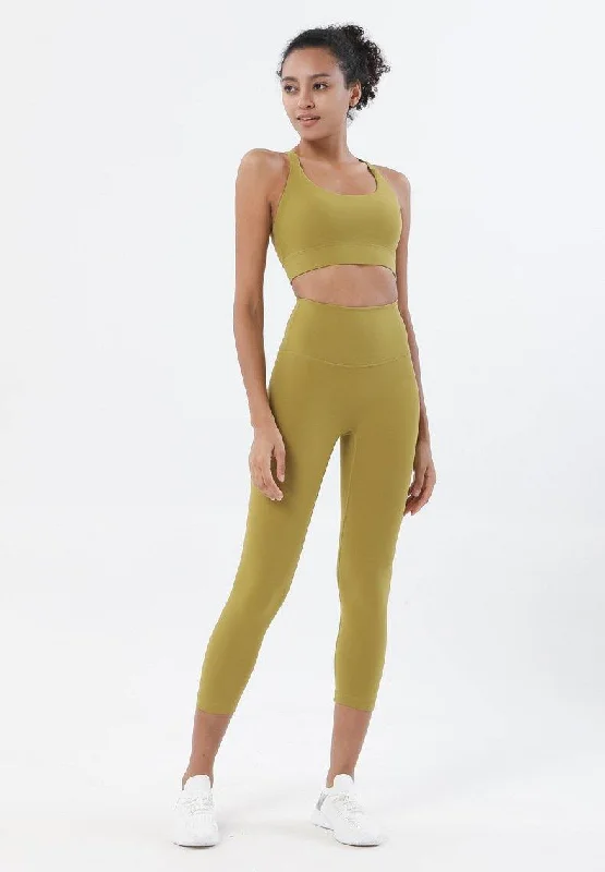 Flattering Yoga Pants -HIGH WAISTED NUDE 3/4 LEGGINGS