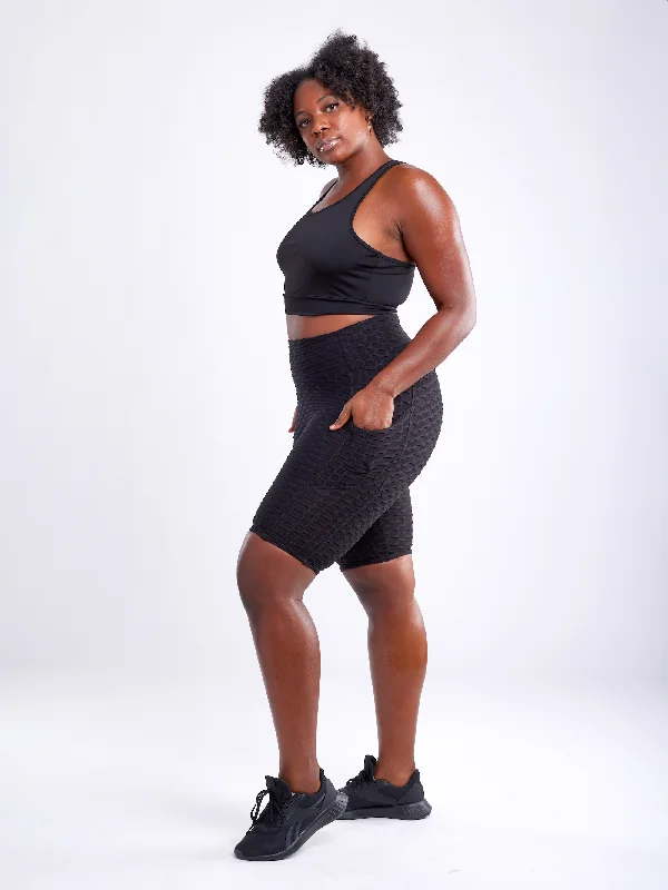 Soft Yoga Shorts for Yoga Poses and Practice -High-Waisted Scrunch Yoga Shorts with Hip Pockets Soft Yoga Shorts for Yoga Poses and Practice -High-Waisted Scrunch Yoga Shorts with Hip Pockets