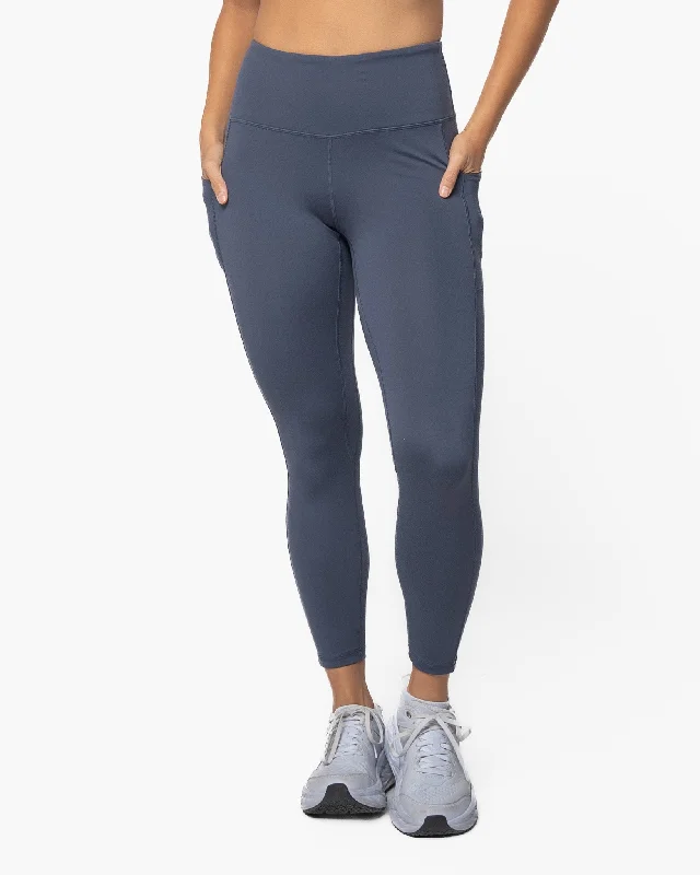 Stylish and Comfortable Yoga Pants -High Waisted Vinyasa 7/8 Leggings - Light Navy