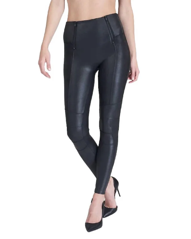Yoga Shorts for Women’s Flexibility and Comfort -Hip Zip Leggings In Very Black