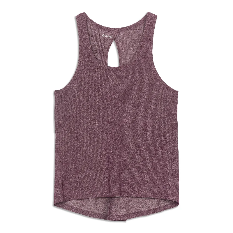 Women's Yoga Tops with Long Sleeves for Coverage -Hold And Let Flow Tank Top - Resale
