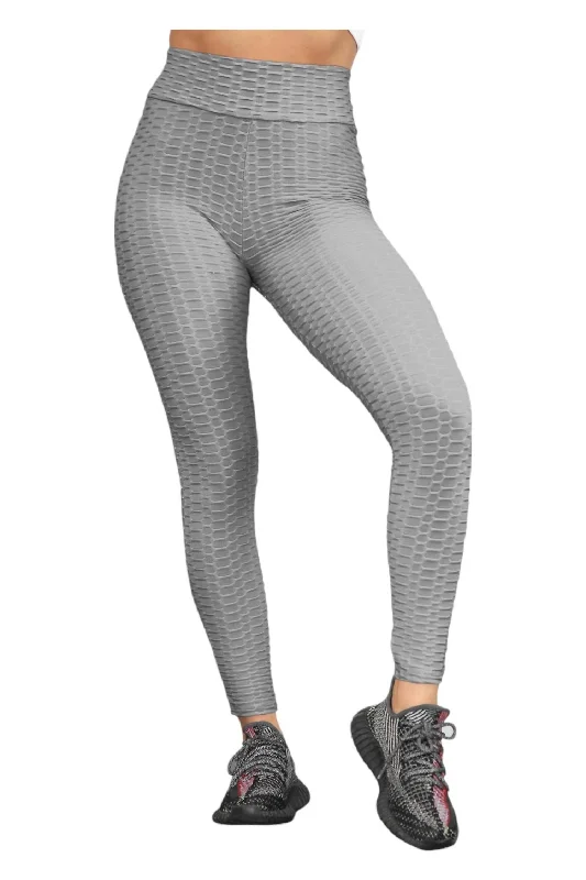 Stretchy Yoga Shorts for Flexibility -Honeycomb Leggings In Charcoal