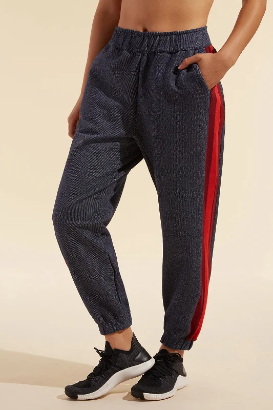 Yoga Pants for Athletic Women -Horizon Track Pant - Navy Marl