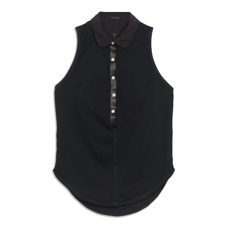 Zip-Up Yoga Tops for Extra Support -Hot Hitter Sleeveless Polo Shirt - Resale