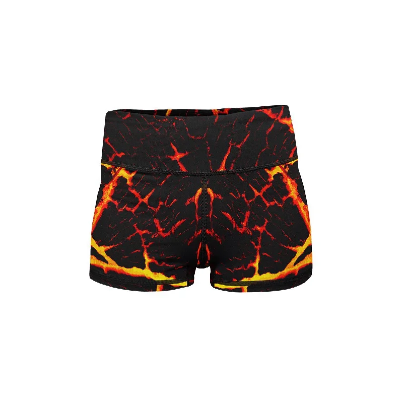 Yoga Shorts with Adjustable Waist -Hot Lava Yoga Shorts
