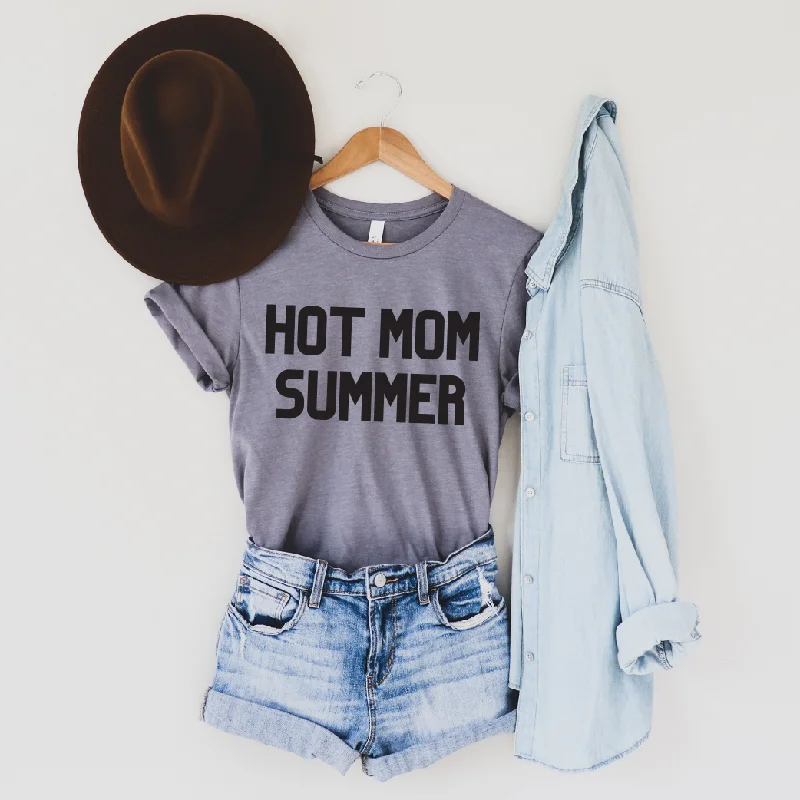 Women's Yoga Tops with Built-In Bra Support -Hot Mom Summer • Storm Tee