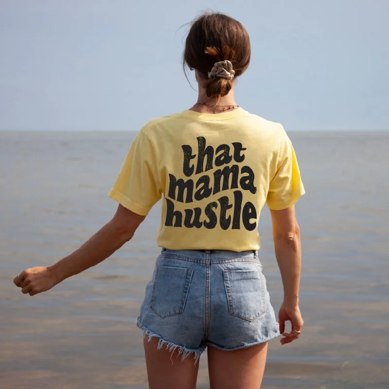 Yoga Tops for All-Day Comfort -that mama hustle • Yellow Tee
