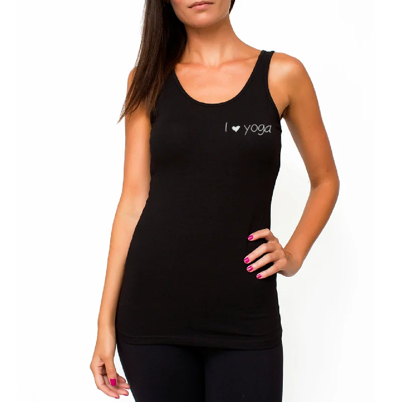 Yoga Tops for Hot Summer Days -I Love Yoga Black Tank