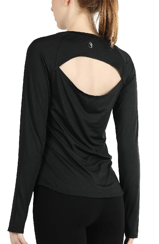 Yoga Tops for Deep Flexibility Training -icyzone Long Sleeve Workout Shirts for Women - Open Back Athletic Tops, Running Yoga Shirts with Thumb Holes Yoga Tops for Deep Flexibility Training -icyzone Long Sleeve Workout Shirts for Women - Open Back Athletic Tops, Running Yoga Shirts with Thumb Holes