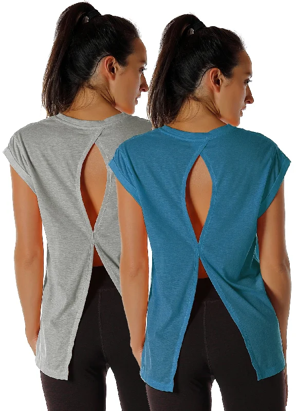 Women's Yoga Tops for Stretching and Yoga Poses -icyzone Open Back Workout Top Shirts - Yoga t-Shirts Activewear Exercise Tops for Women Women's Yoga Tops for Stretching and Yoga Poses -icyzone Open Back Workout Top Shirts - Yoga t-Shirts Activewear Exercise Tops for Women
