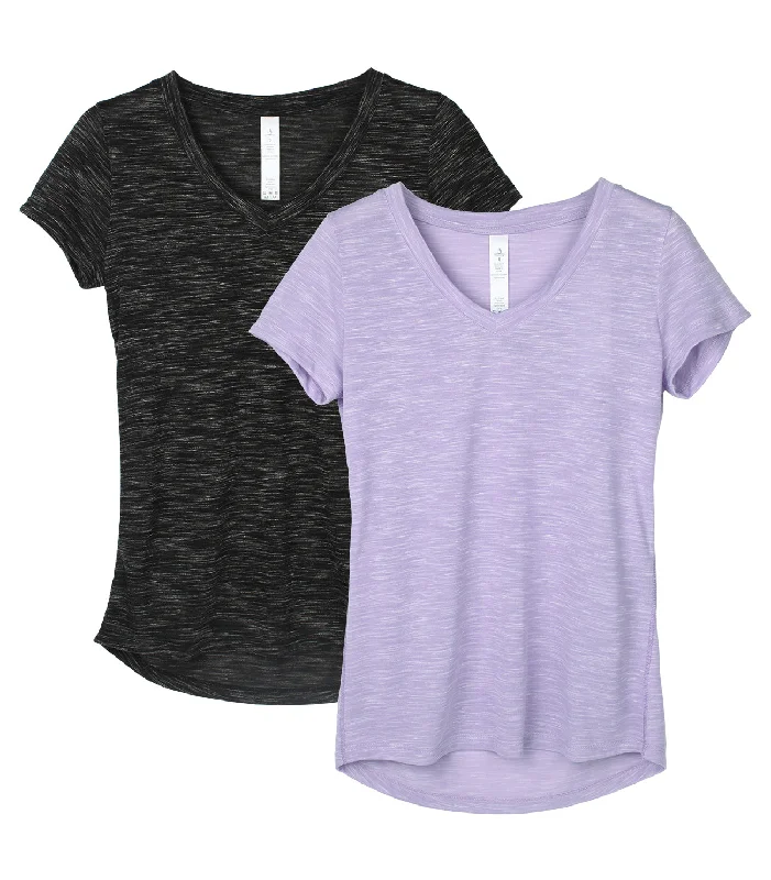 Tank Style Yoga Tops -icyzone Workout Shirts for Women - Yoga Tops Activewear Gym Shirts Running Fitness V-Neck T-Shirts