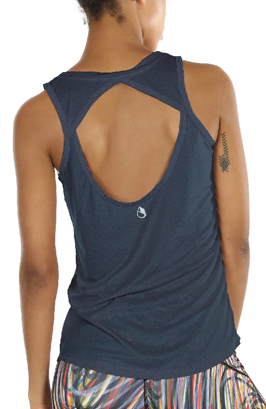 Stylish Yoga Tops for Yoga Practice -TK17 icyzone Yoga Tops Activewear Workout Clothes Open Back Fitness Racerback Tank Tops for Women