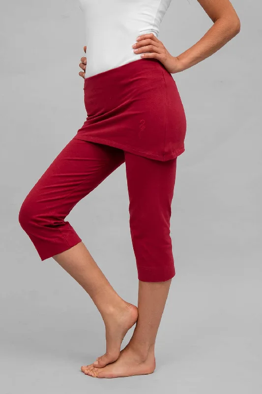 Yoga Shorts for Flexibility and Movement Training -Inderjit yoga pants 3/4 - Bordeau