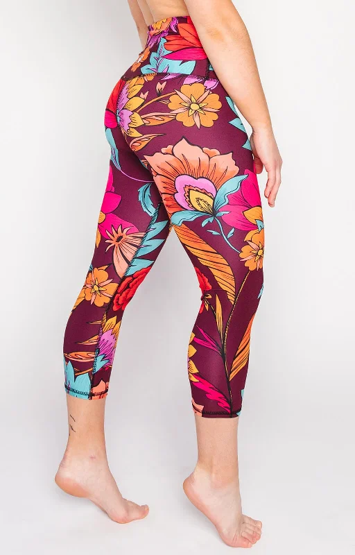 Affordable Yoga Pants -Indie Flow Printed Yoga Crops