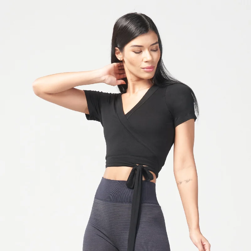 Women's Yoga Tops for All Seasons -Infinity Ballerina Top - Black