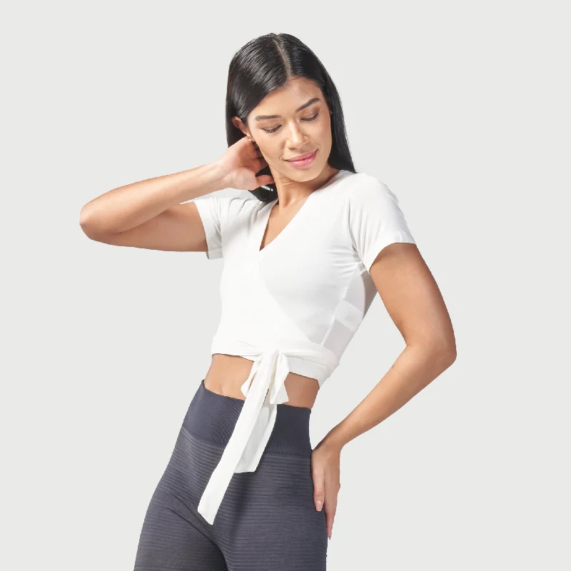Sleeveless Yoga Tops for Women -Infinity Ballerina Top - Blanc De Blanc