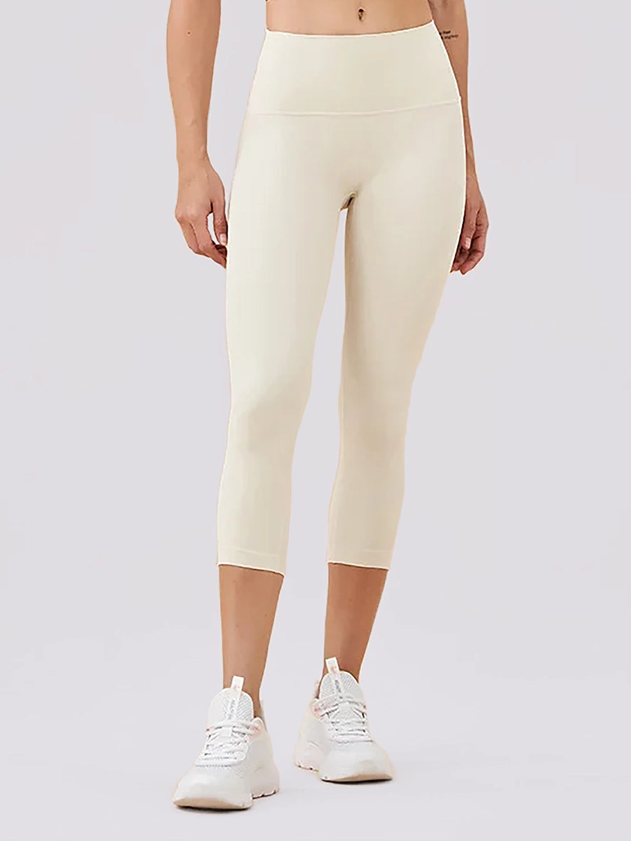 Stylish Yoga Pants with High Waist -The Infinity Capri in Alabaster