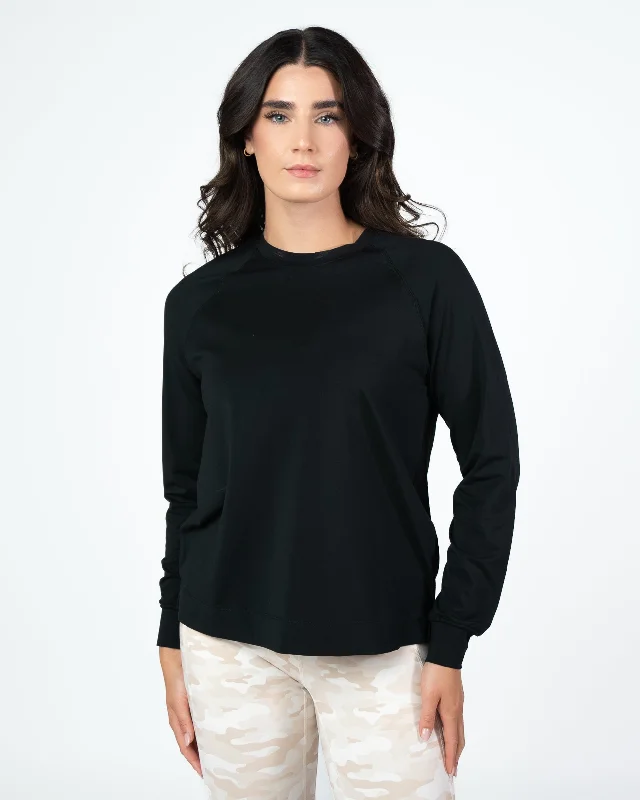 Yoga Tops for Stretching Poses -Infinity Full Length Long Sleeve - Black