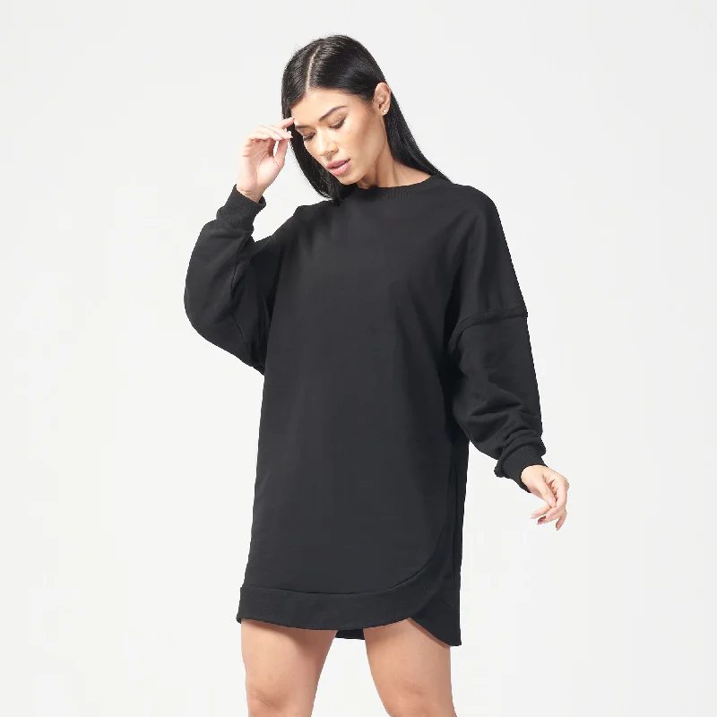 Seamless Yoga Tops for Women -Infinity Relaxed Fit Dress - Black