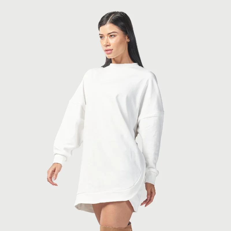 Versatile Yoga Tops -Infinity Relaxed Fit Dress - Blanc De Blanc
