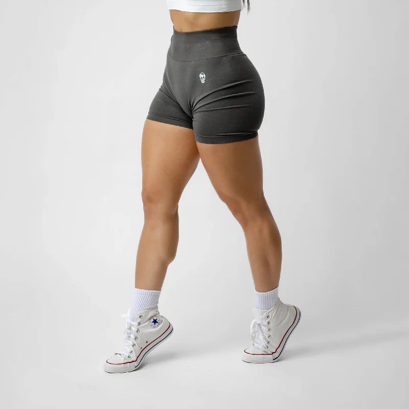 High-Waisted Yoga Shorts for High Support -Infinity Shorts - Flat Gray