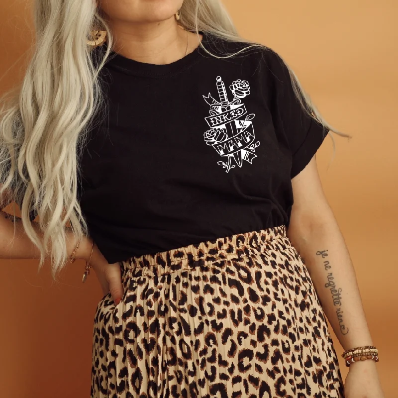 High-Performance Yoga Tops for Women -Inked Mama • Black Tee