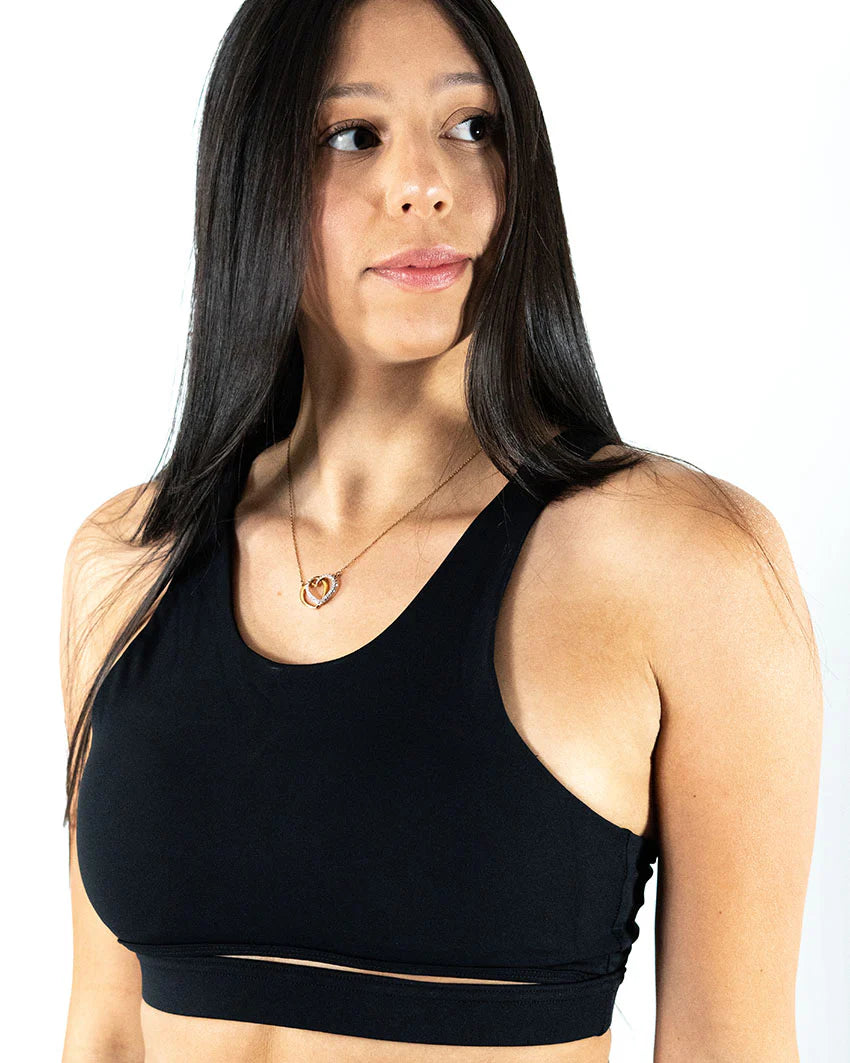 Yoga Pants for Meditation -Iron Pulse Stratos Double Strap Bra (Black) *FINAL SALE*
