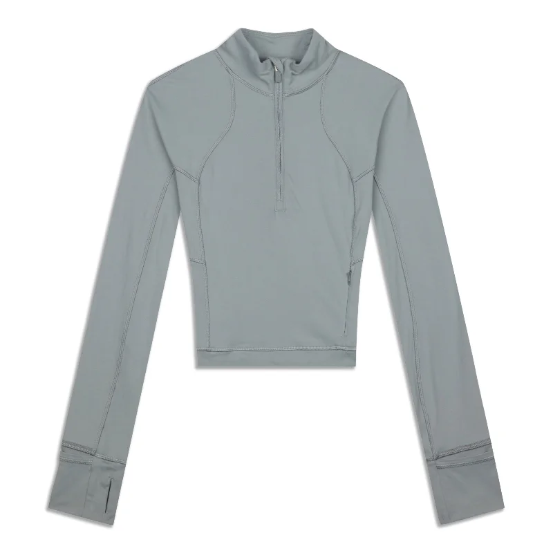 Yoga Tops for Deep Flexibility -It's Run Cropped Half Zip - Resale