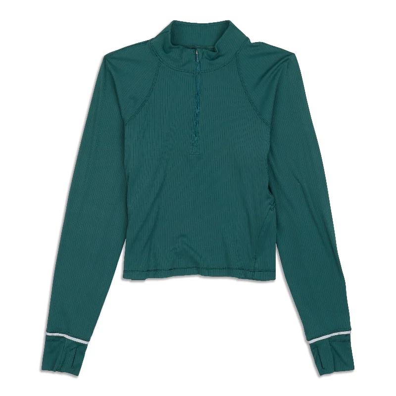 Crop Yoga Tops for Women -It's Run Cropped Half Zip - Resale
