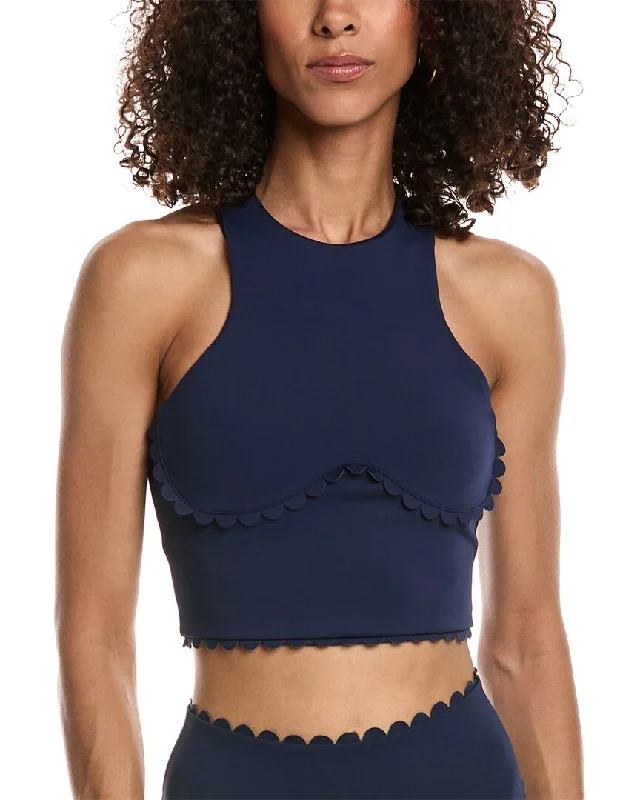 Yoga Tops for Flexibility and Strength Training -IVL Collective Scallop Corset Tank