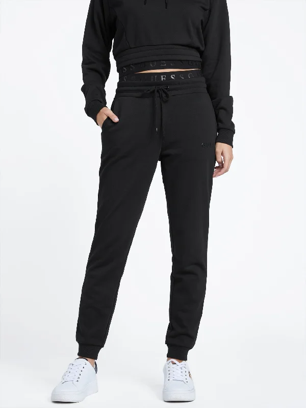 Women's Yoga Shorts for Stretching -Ivy Mesh Logo Joggers