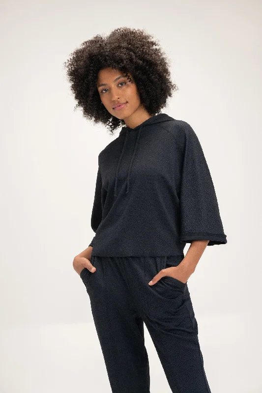 Stylish Yoga Tops for Workout Wear -Jacquard Street Maxi Sweartshirt