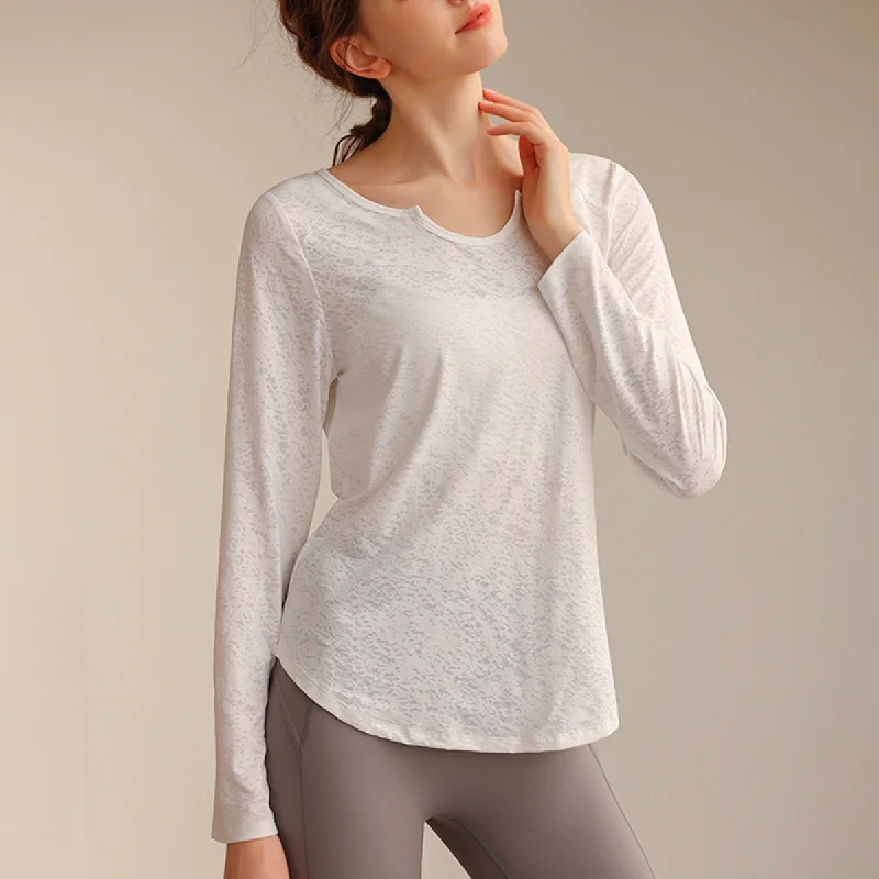 Yoga Tops for Full Support -Jacquard Yoga Pullover