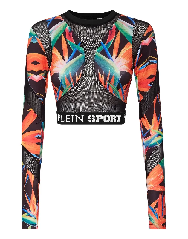 Yoga Tops for Deep Flexibility -Jogging Crop Top LS