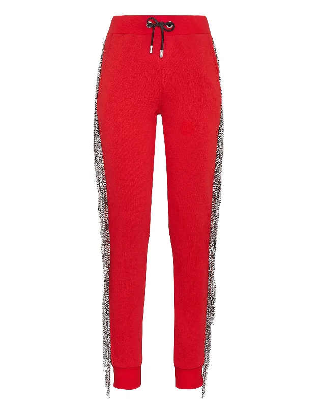 High-Waisted Yoga Shorts for Tummy Control -Jogging Trousers Crystal Fringe