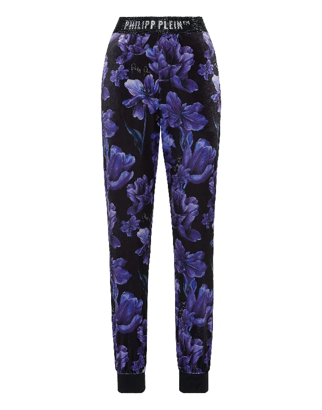Yoga Shorts with Smooth Fit -Jogging Trousers Flowers