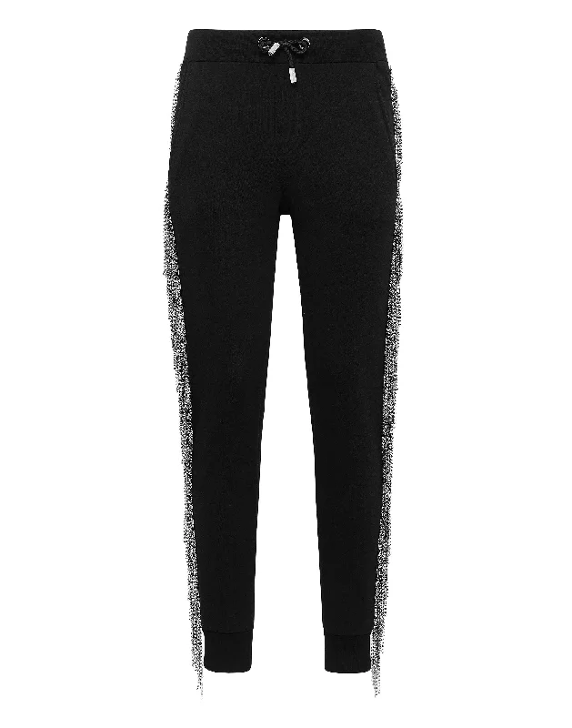 Soft Yoga Shorts for Yoga Poses -Jogging Trousers Silver Fringe