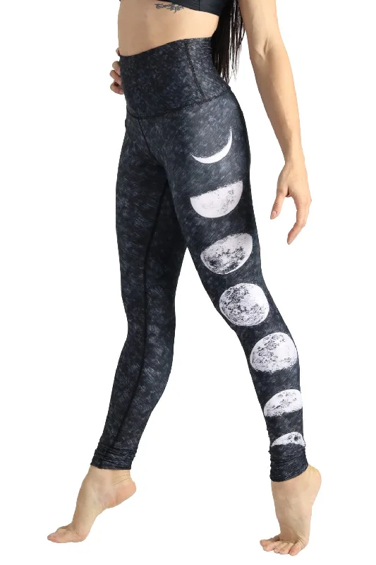 Yoga Pants for Full Range of Flexibility -Just a Dark Moon Phase Printed Yoga Legging