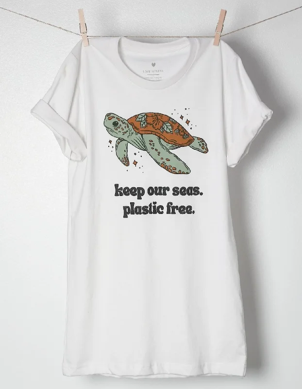 Yoga Tops for Comfort in Every Pose -Just Keep Swimming Recycled Tee - White