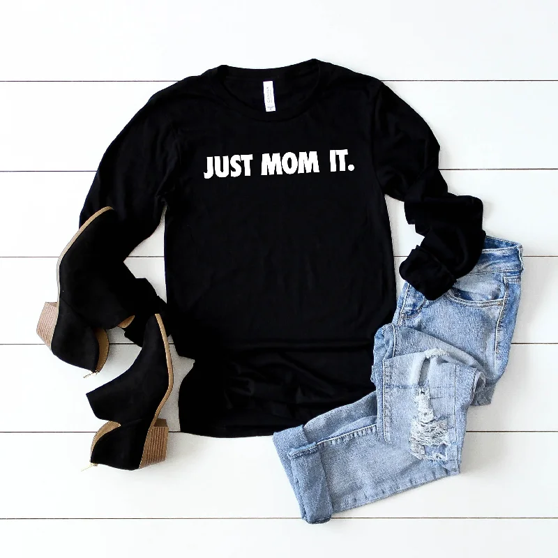 Supportive Yoga Tops for Poses -Just Mom It • Black Long Sleeved