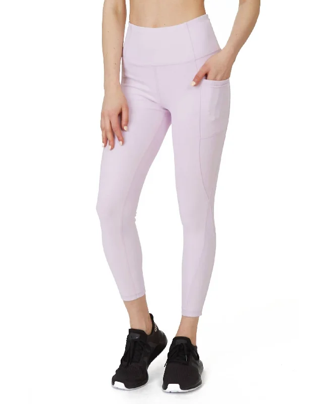 Yoga Shorts for Flexibility and Recovery -Kelly Ankle Legging With Pockets In Purple