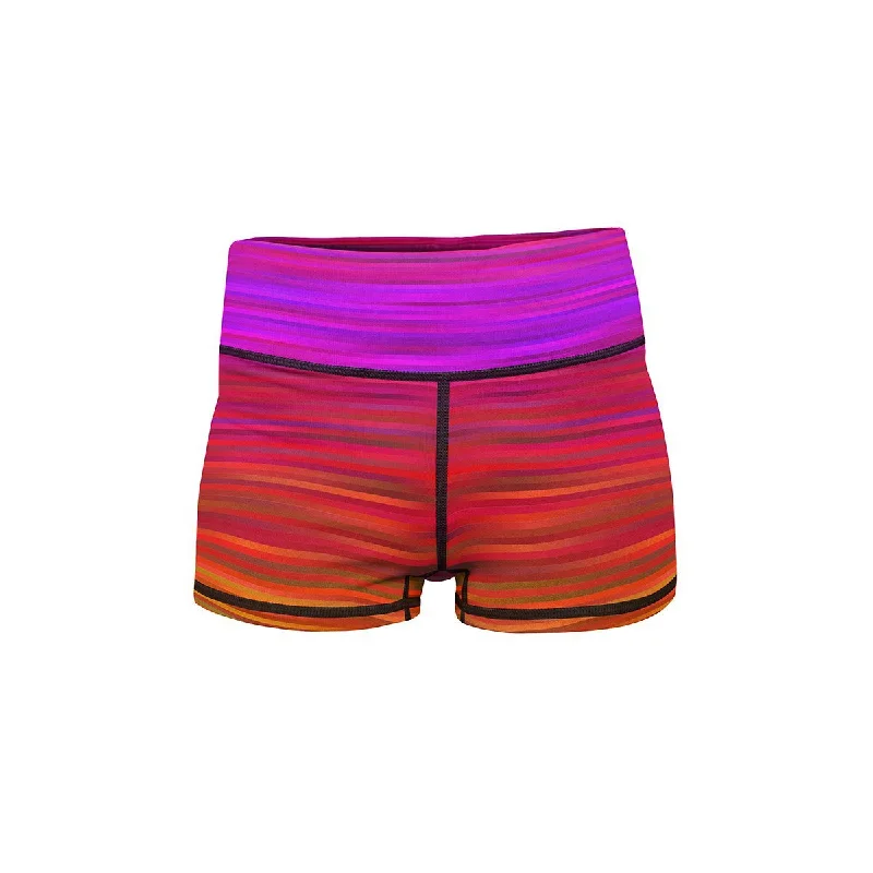 Comfortable Yoga Shorts for Movement -Kinetic Rainbow Yoga Shorts