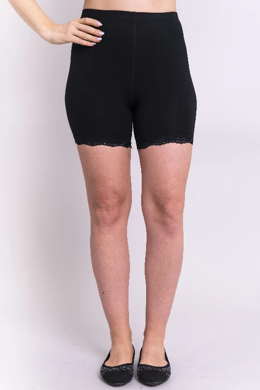 Comfortable Yoga Shorts for Quick Workouts -Kitty Undershorts, Black, Bamboo