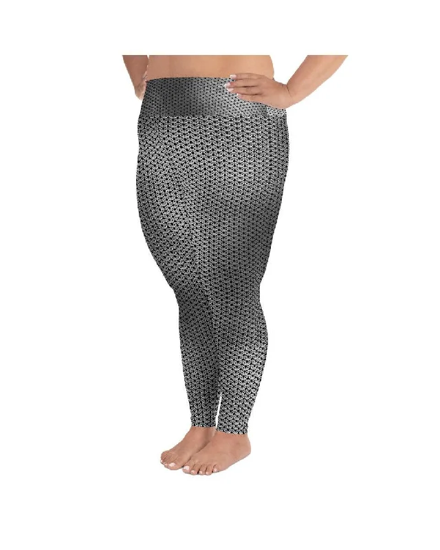 Yoga Pants for High-Intensity Workouts -Knight's Chain Main Plus Size Leggings