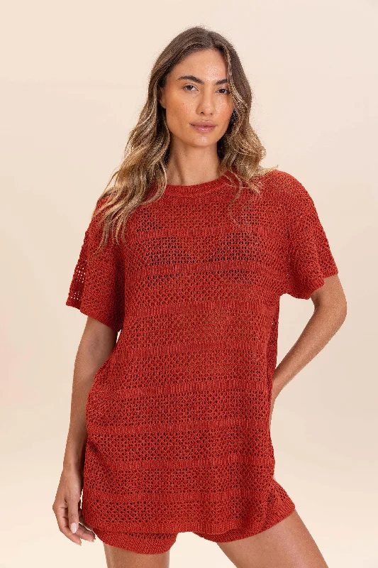 Yoga Tops for Deep Stretching Poses -Knit Longline T-Shirt