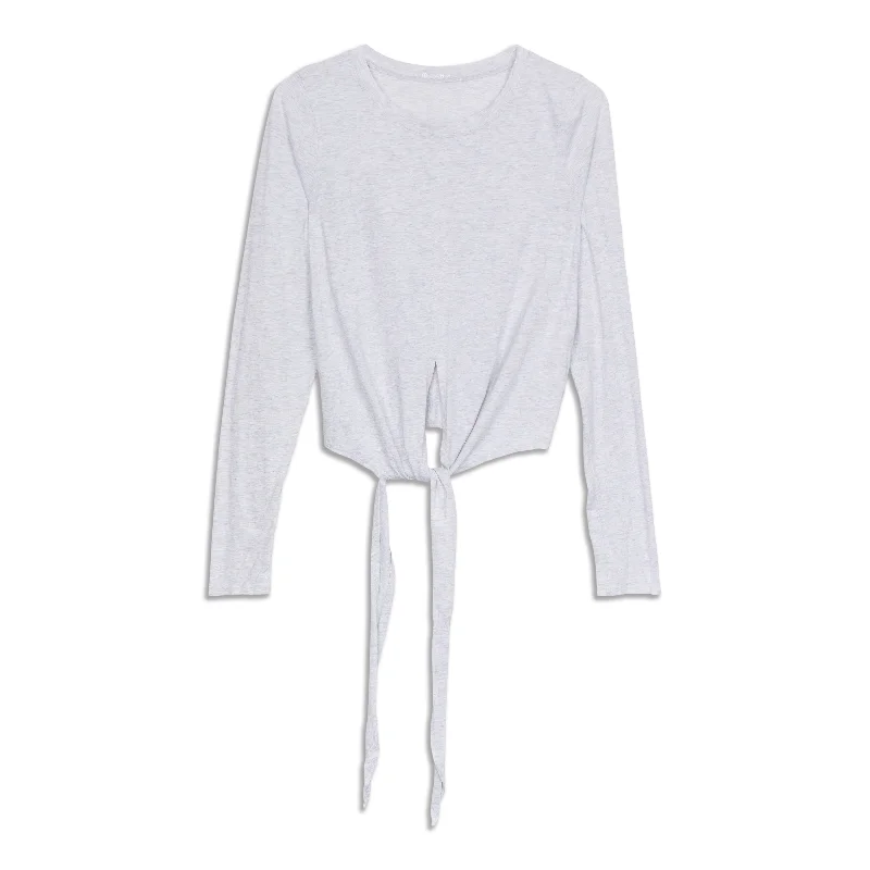 Women's Yoga Tops for Power and Strength -Knot A Problem Long Sleeve Shirt - Resale