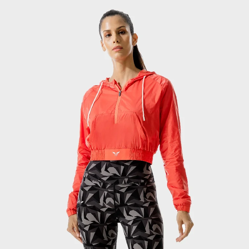 Women's Yoga Tops for Power Yoga -LAB360° Crop Jacket - Hot Coral